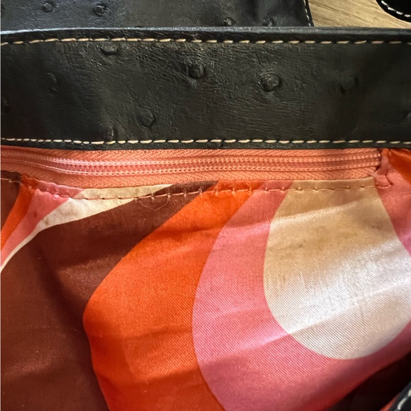 GUESS Y2K Ostrich-Embossed Leather Bag Metal Embellishments Vintage - Picture 9 of 13